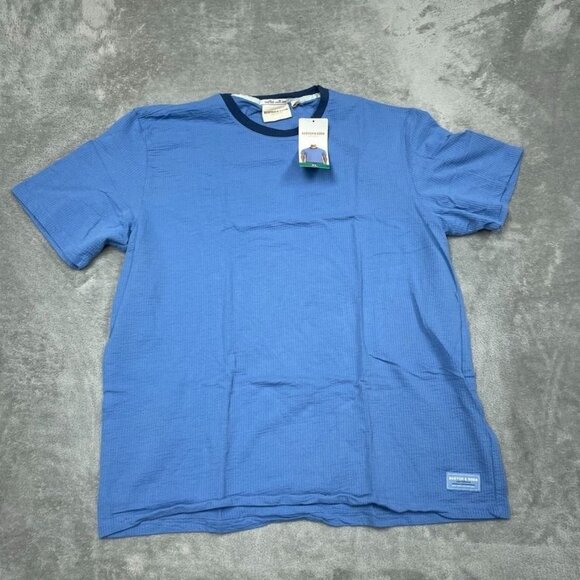 Scotch & Soda Mens Blue Textured Crew Neck T-Shirt XL NWT a0325 - Picture 1 of 9
